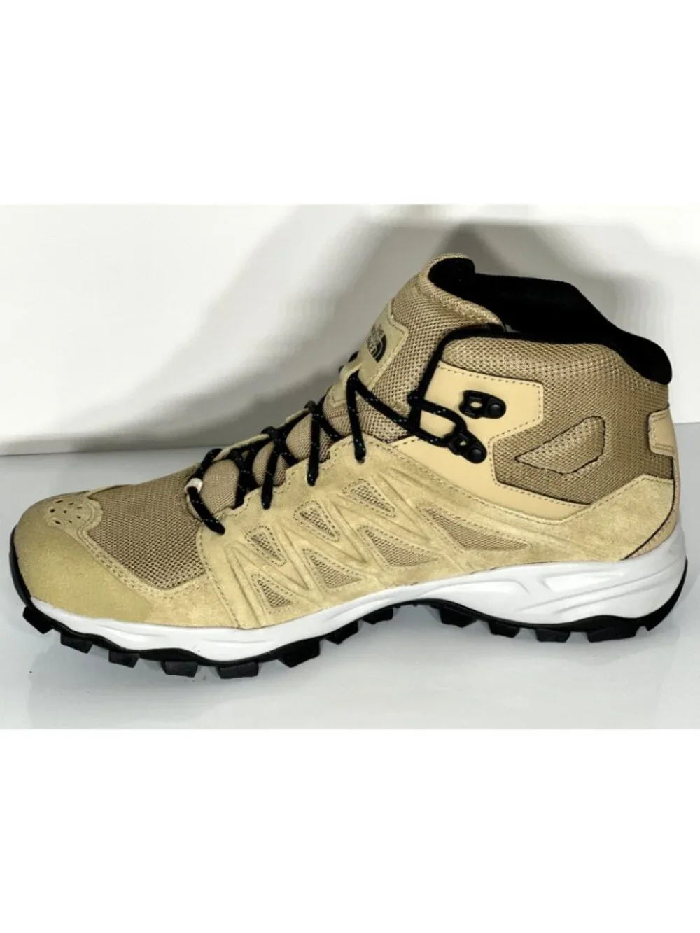 North Face Men's Size 11 Truckee Mid Hiking Boots Khaki Stone & Black - NEW